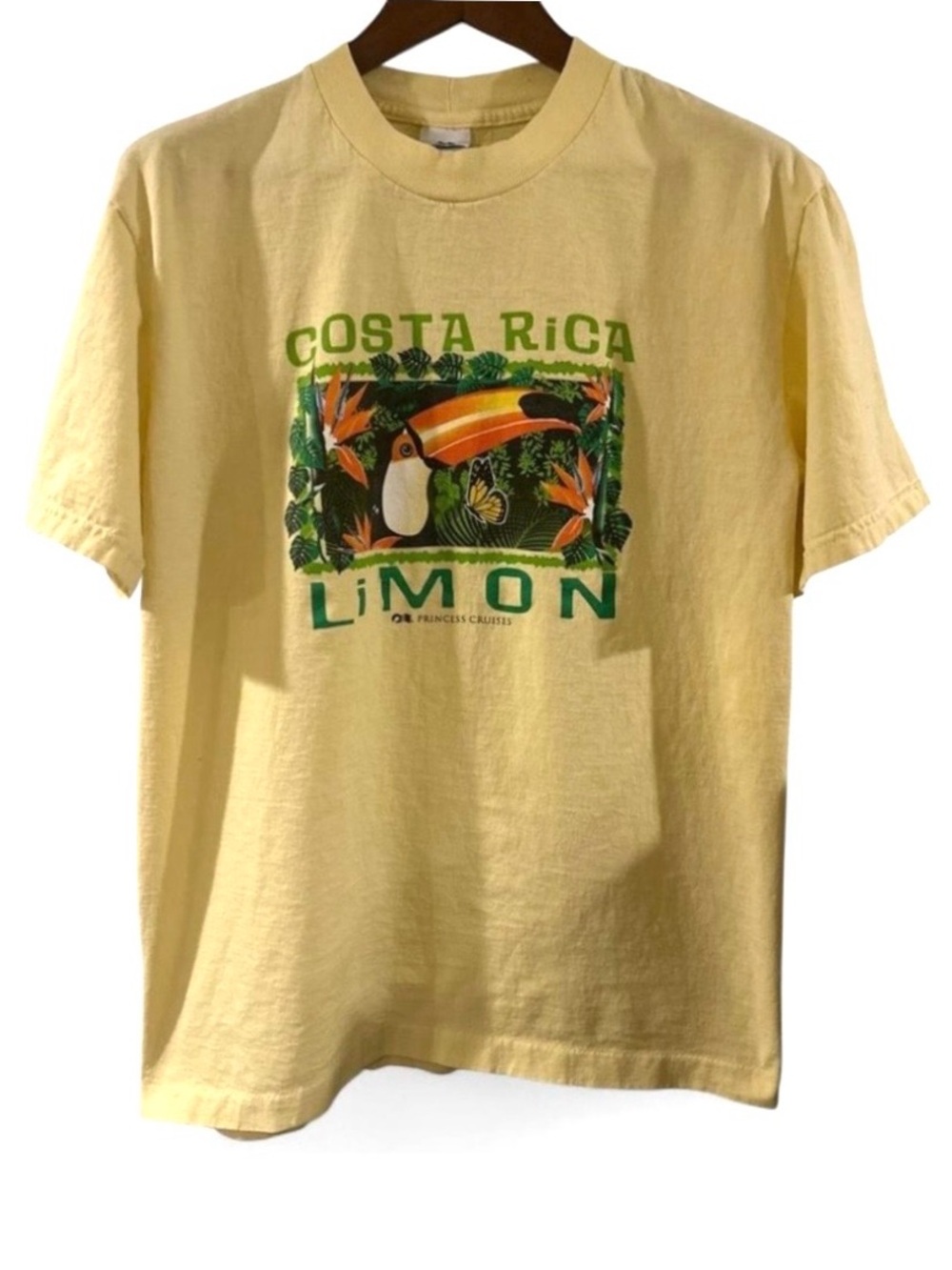 Vintage Costa Rica Limon Yellow Graphic T-Shirt Size Men’s XL